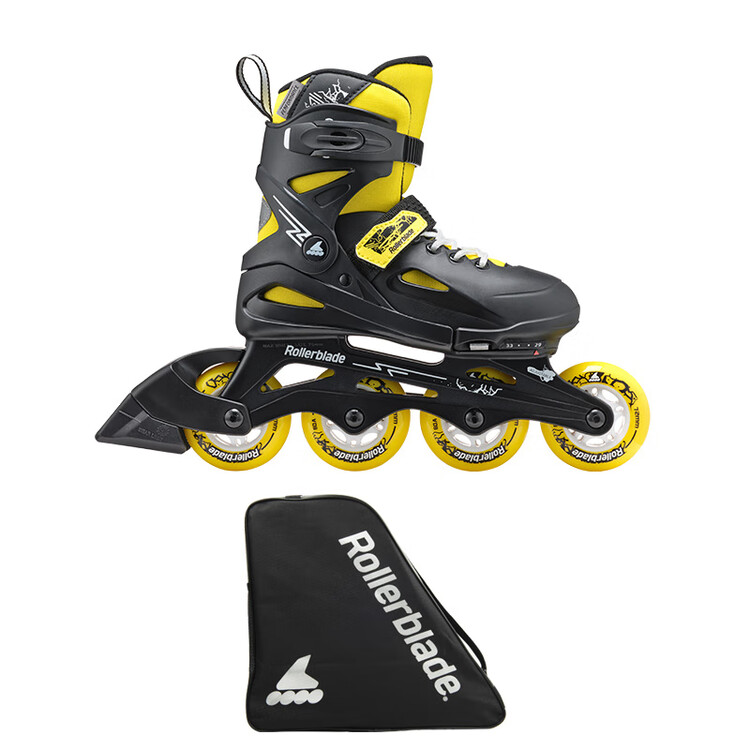 

RollerBlade Детские роликовые коньки Fury, для девочек и мальчиков, с регулируемыми креплениями, черно-желтые, размер S (29-33 см)