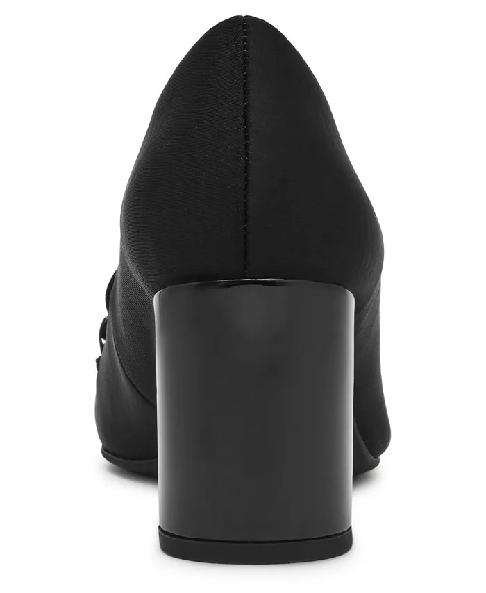 Женские туфли-лодочки Toni Stretch Block Heel Tailored Anne Klein, черный — фото 3