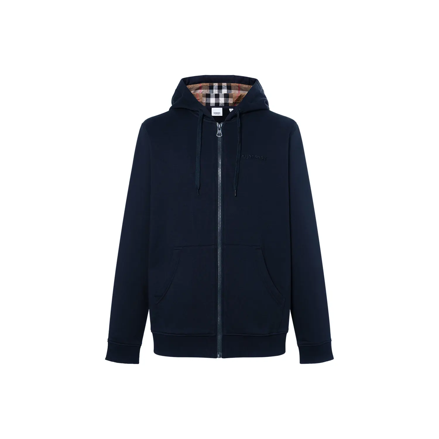 

Burberry Худи с вышитым логотипом и молнией, Navy Blue