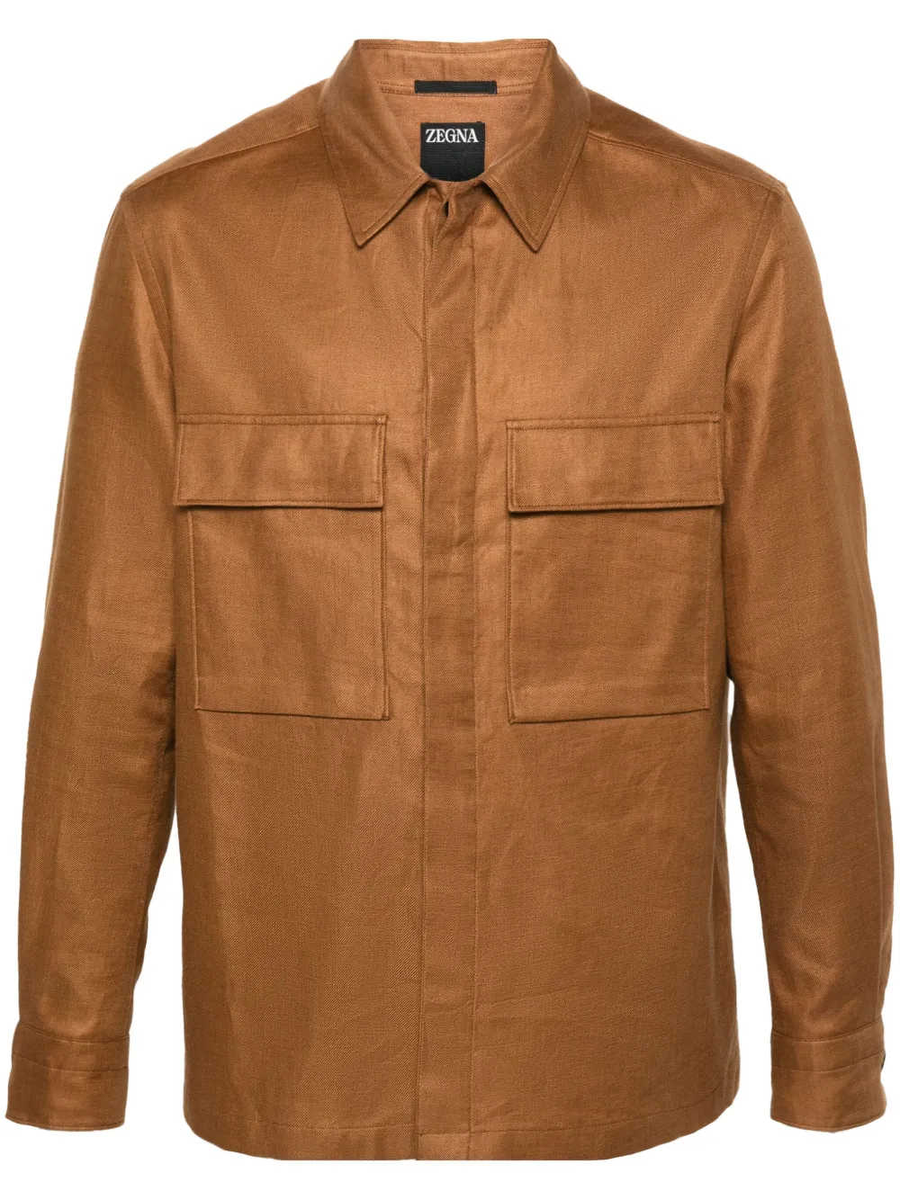 

Льняная куртка-рубашка Zegna, коричневый