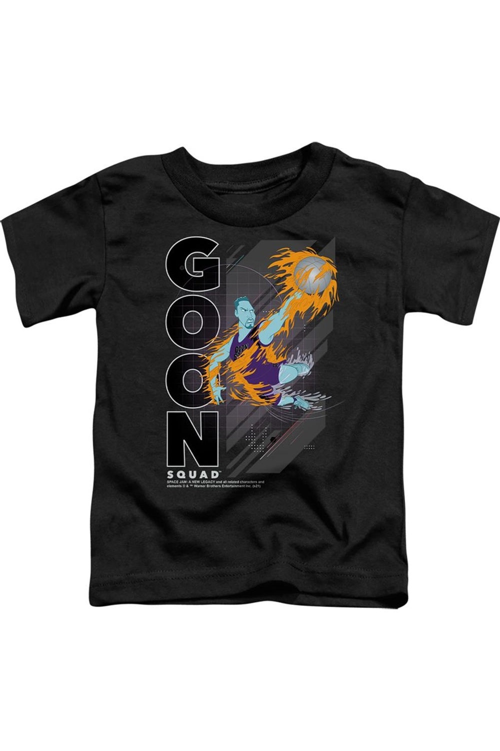 

Футболка с коротким рукавом для малышей Space Jam 2 Wet Fire Gildan, черный