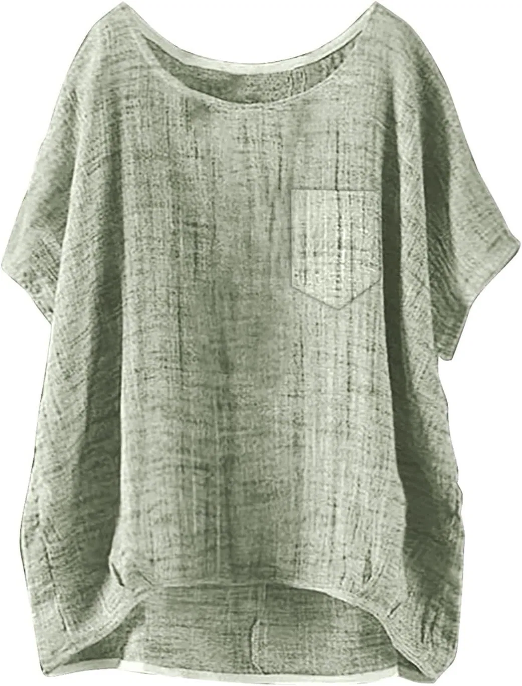 Блуза женская из льна и хлопка GENERIC, свободный крой, Beige — фото 4