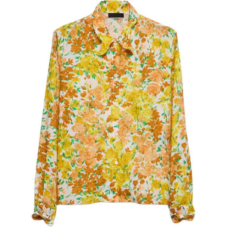 

Prada Рубашки мужские желтые с отворотом, средней толщины, другие