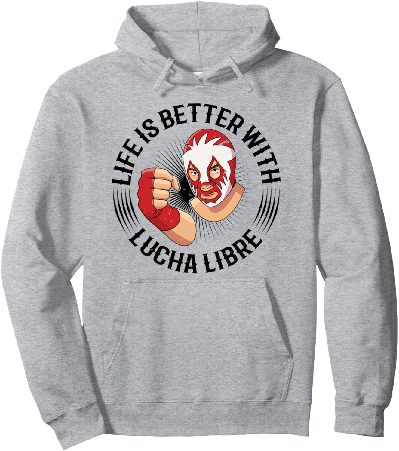 

Маска мексиканского профессионального рестлера, борца луча либре, толстовка с капюшоном мексиканского бойца, серая Lucha Libre Gifts