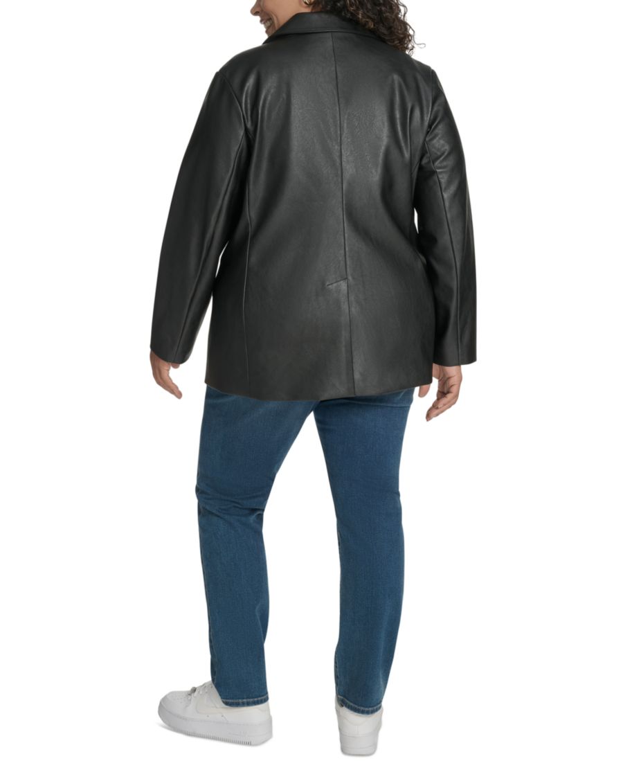 Куртка из искусственной кожи большого размера с заостренными лацканами Levi's, Black — фото 2