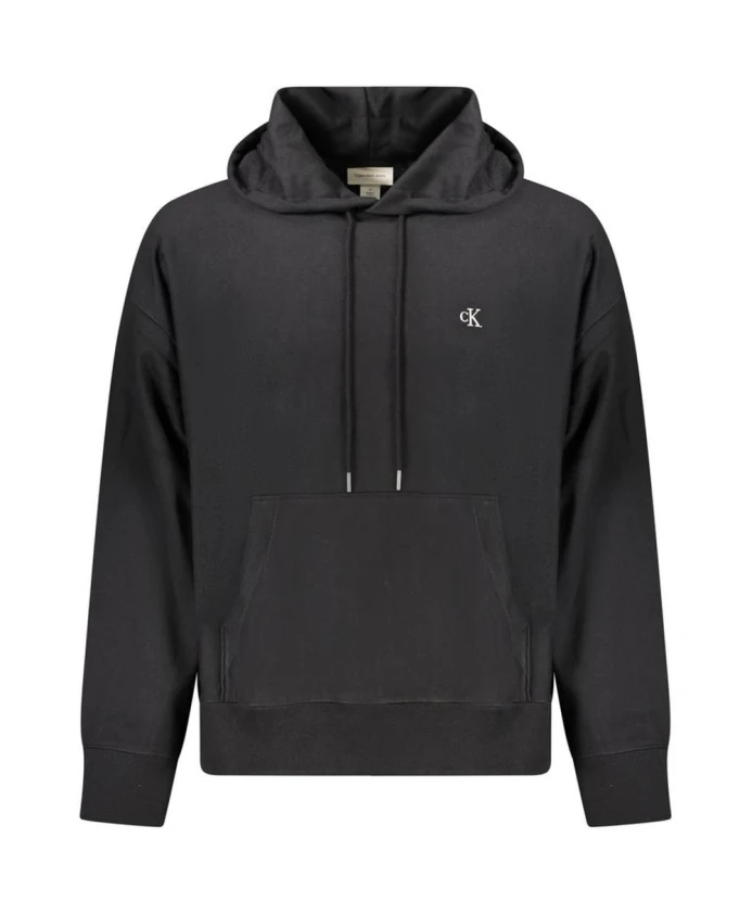 

Хлопковый свитер с ребристыми манжетами и нижним краем. Calvin Klein, черный