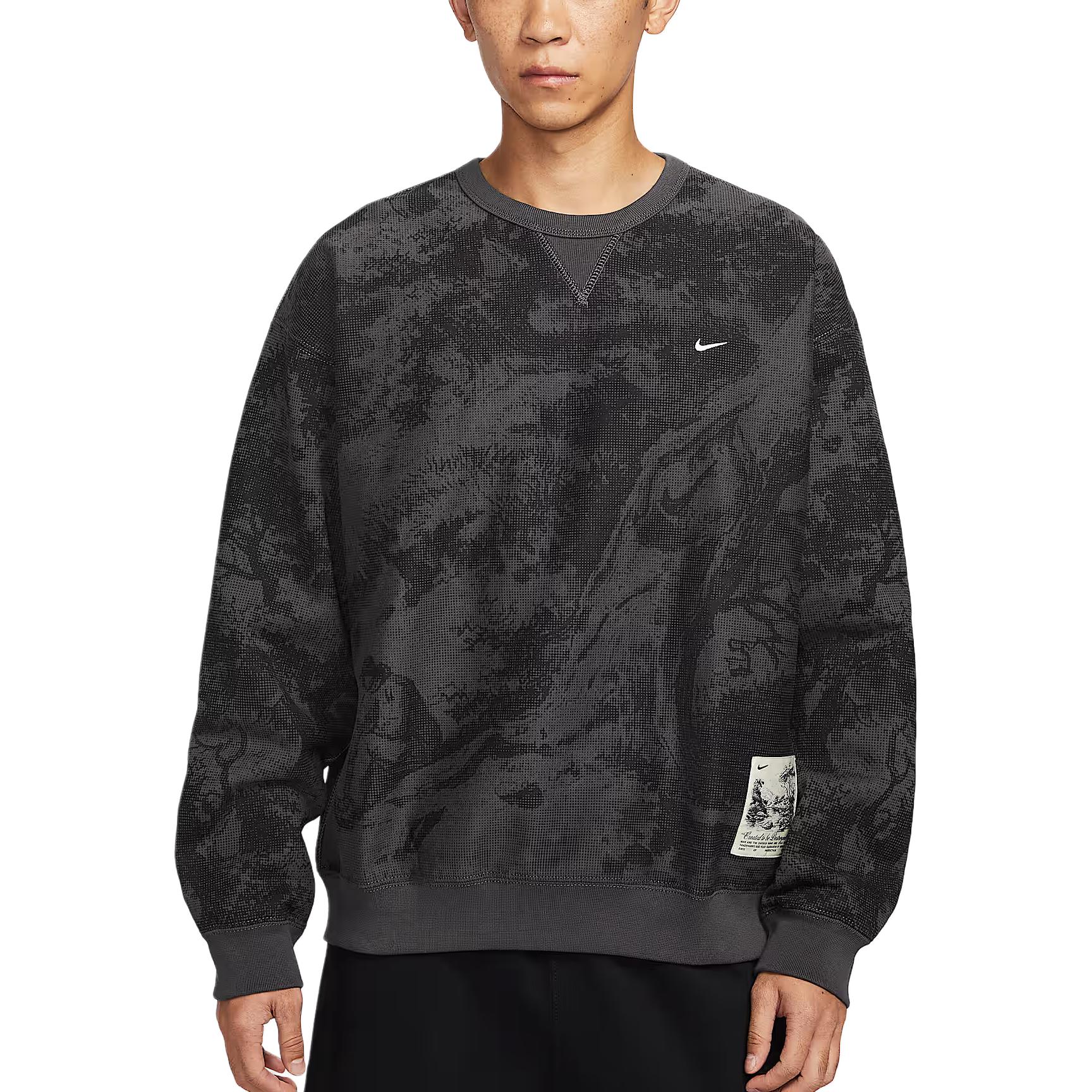 

Свитшот Solo Swoosh мужской Nike, серый/черный/белый