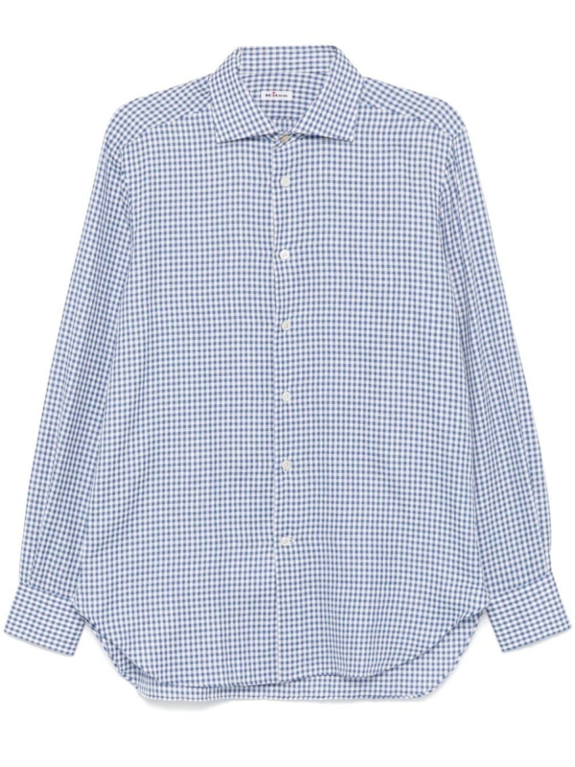 

Kiton рубашка в клетку гингем, синий