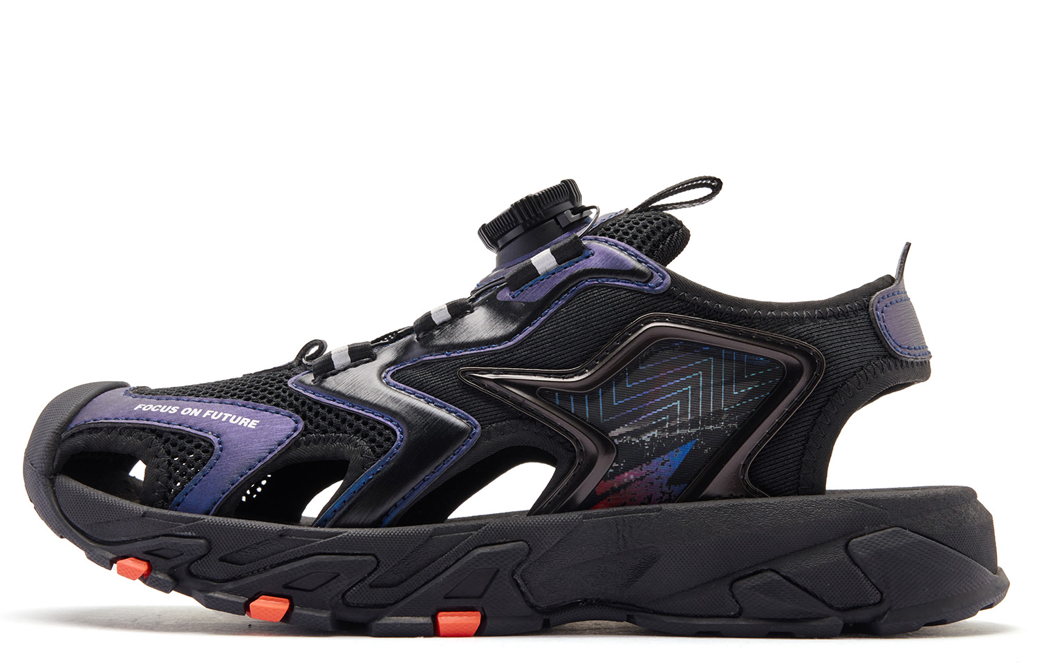 

QIAODAN Детские сандалии с противоскользящей и антиударной защитой Black Red для подростков