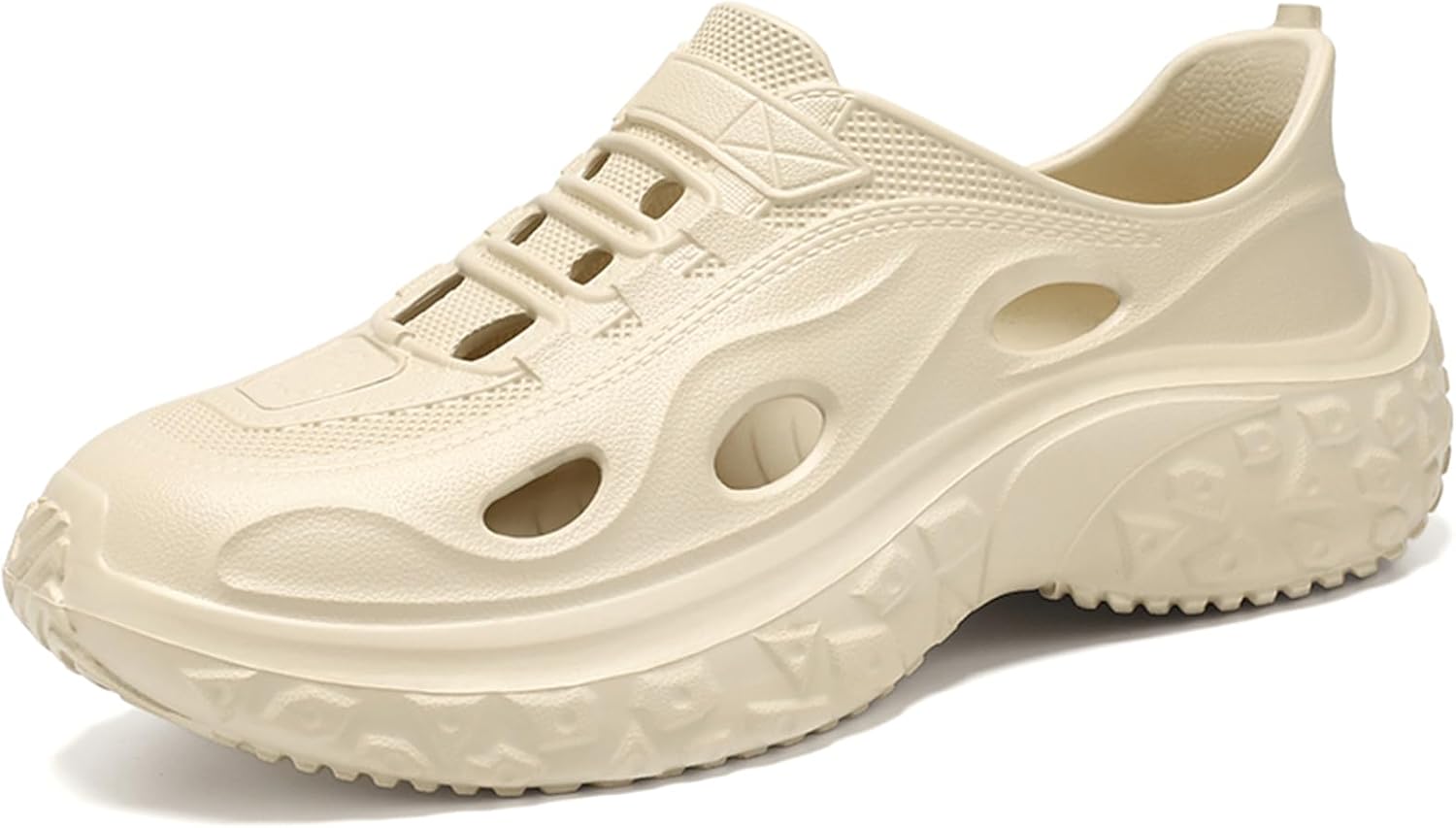 

Мужские сабо с сетчатым верхом, легкие, дышащие, быстро сохнущие, с подошвой из ЭВА, удобные, с массивным каблуком, повседневная обувь для прогулок на улице, пляжа, бассейна, вечеринок и вождения Psieicwm, бежевый