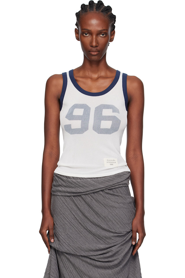 

Acne Studios Белая ребристая майка