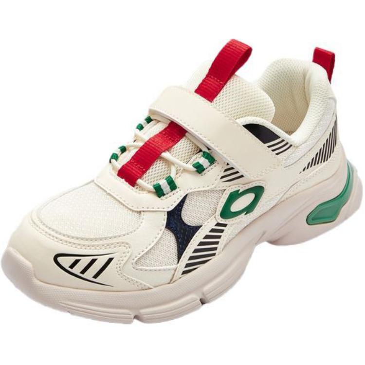 

Легкие, амортизирующие, дышащие, нескользящие, низкие детские кроссовки для бега BALABALA, белый/зеленый