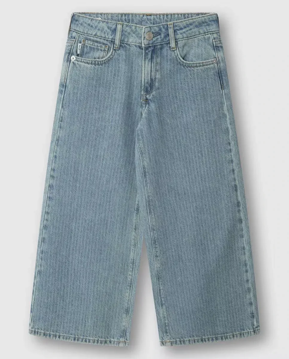 Полосатые джинсы Wide Leg Lexy для девочки Pepe Jeans, светло-голубой