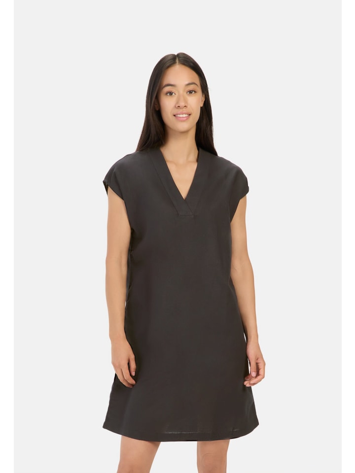 

Camel Active Короткое летнее платье с V-образным вырезом, черного цвета