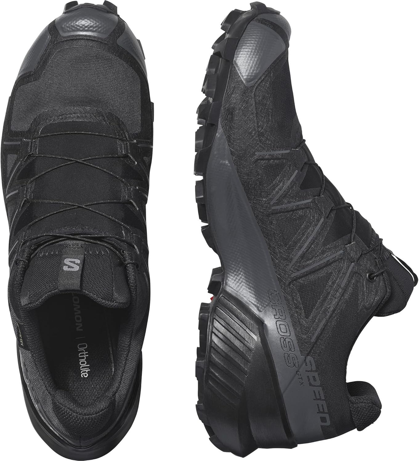 Кроссовки для трейлраннинга Salomon Men's Speedcross GTX Waterproof, Black/Black/Phantom — фото 4