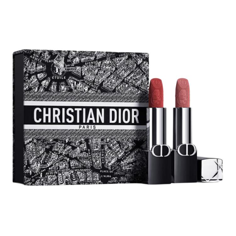 DIOR Парижская карта коробка limited edition в vibrant blue золотые помады velour легко растушевываются осветляющие 3.5г+3.5г — фото 4