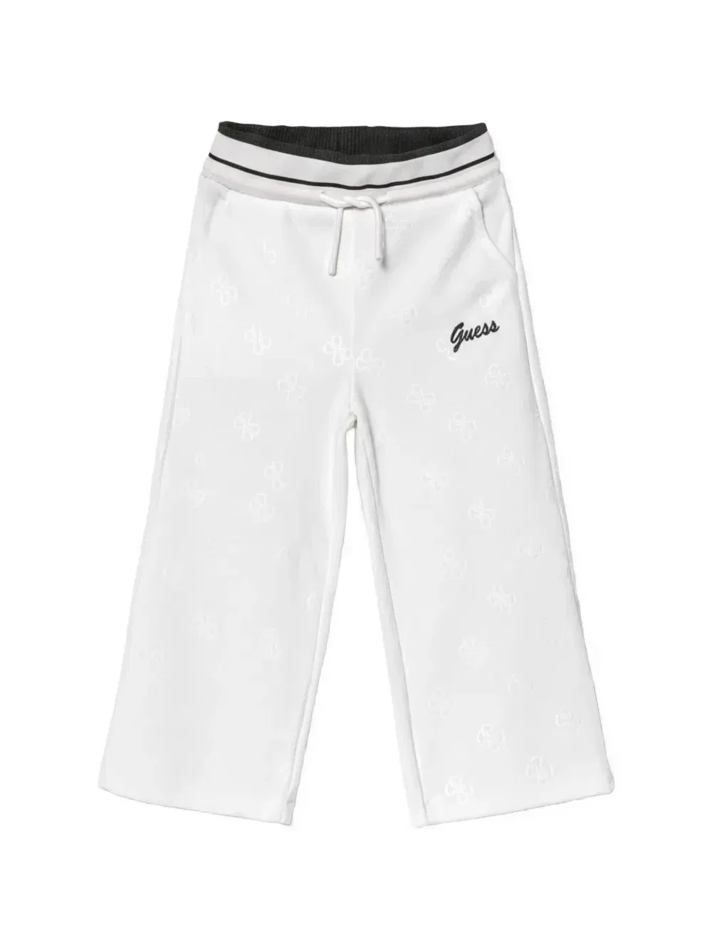 Треники с логотипом и кулиской Guess kids, белый