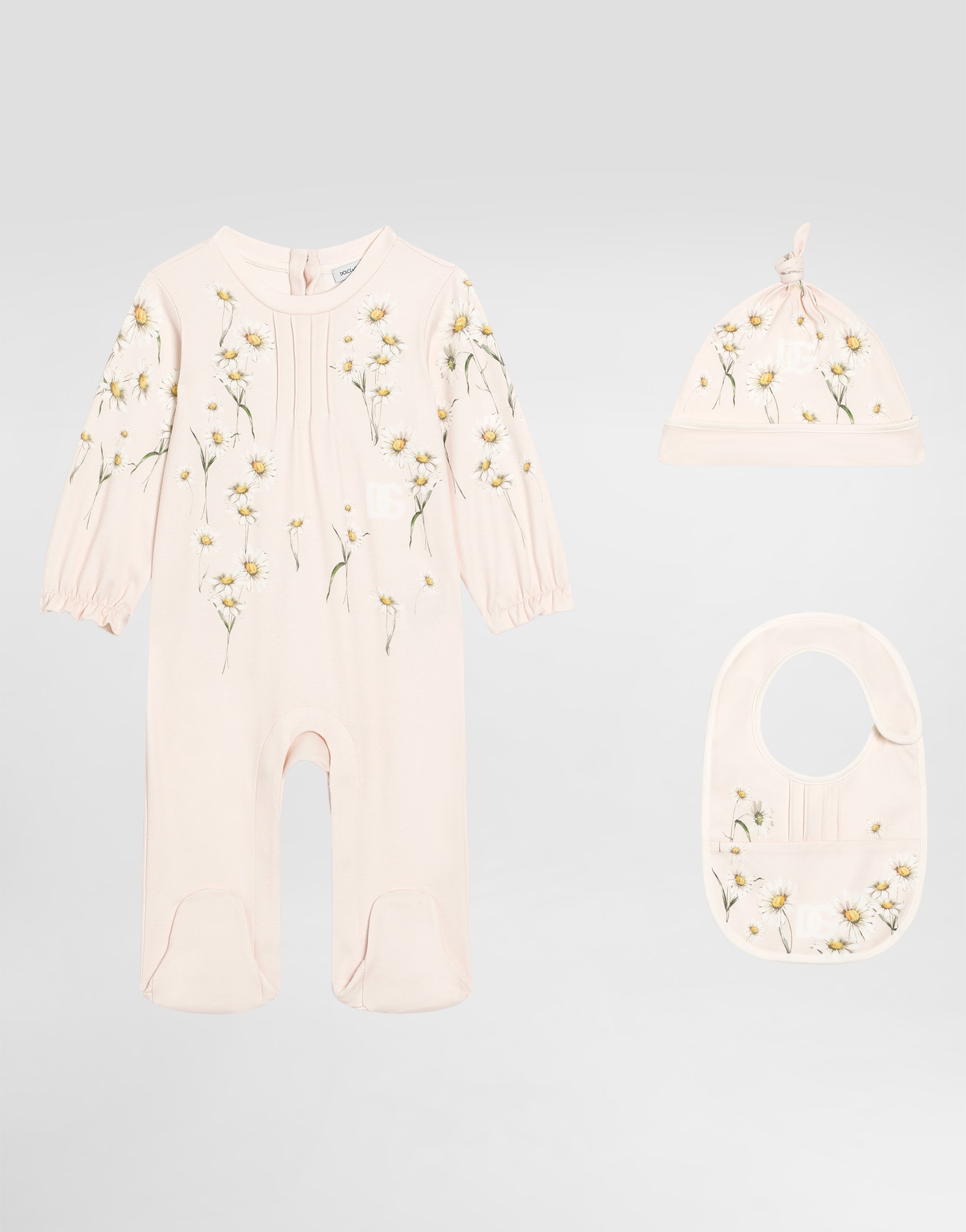 

Подарочный набор из трех предметов из интерлока с принтом в ромашку Dolce&Gabbana, мультиколор