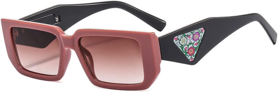 

Маленькие прямоугольные солнцезащитные очки для мужчин и женщин с принтом, дорожные солнцезащитные очки в винтажном ретро-стиле с защитой от УФ-излучения UV400 LANGSER, Pink