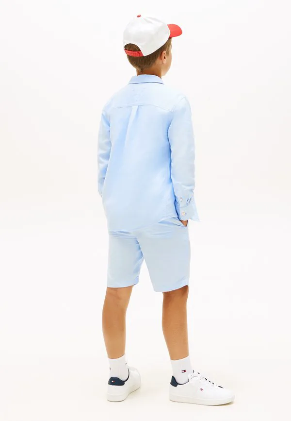 Рубашка свободного кроя из льняной смеси с вышивкой флага Tommy Hilfiger, Sweet Blue — фото 3