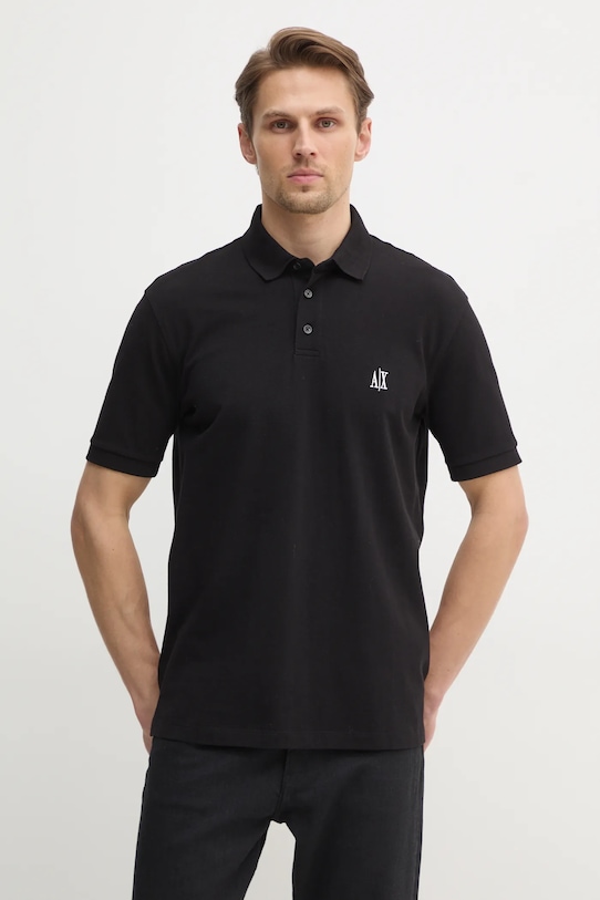 

Хлопковая поло Armani Exchange, черный