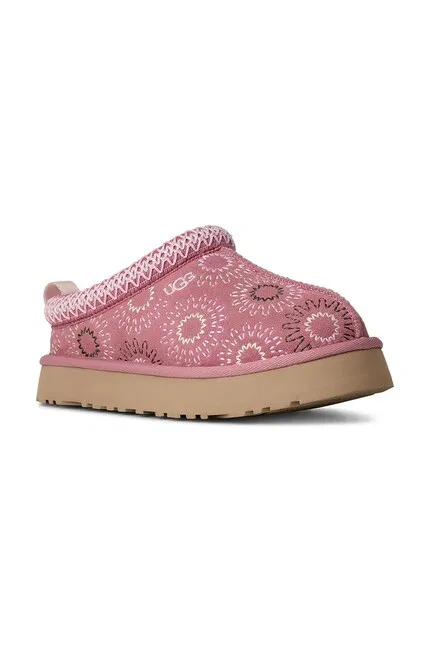 Тапочки детские с вышивкой TAZZ SUN STITCH UGG, розовый — фото 2