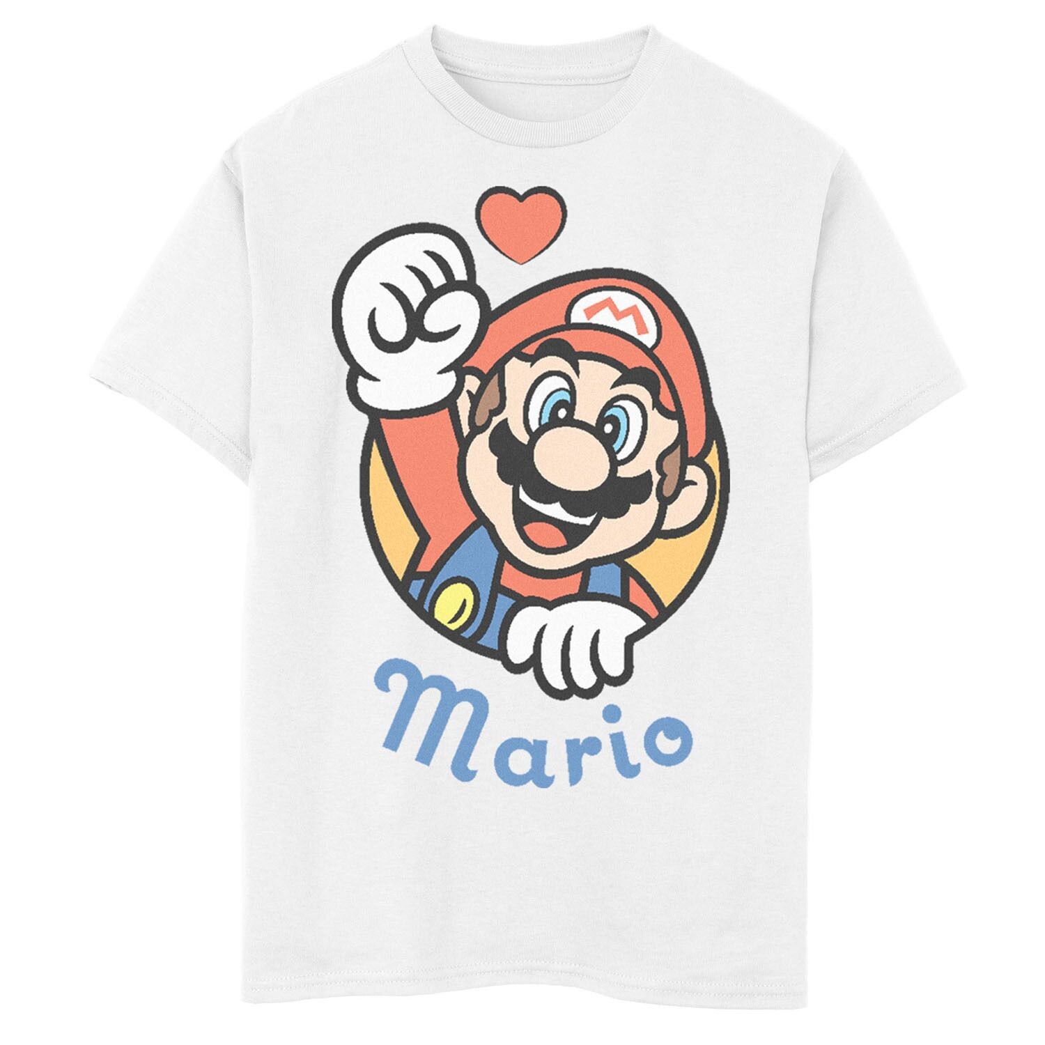 

Футболка с портретом Nintendo Super Mario Heart для мальчиков 8–20 лет Licensed Character, белый