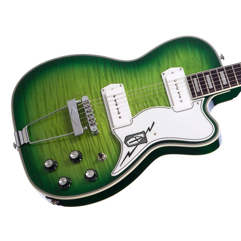 

Электрогитара Airline Guitars Tuxedo - Greenburst Flame - Hollowbody Vintage Reissue Electric Guitar - NEW!