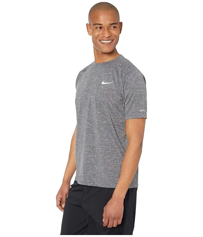 Футболка для плавания Nike Swim Heather Short Sleeve Hydroguard, Black — фото 2