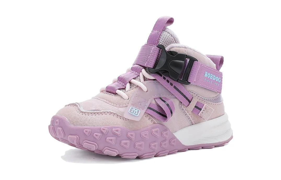 Детские кроссовки для бега mid top с флисовой подкладкой и противоскользящей подошвой BOBDOG, Khaki/apricot rice — фото 4