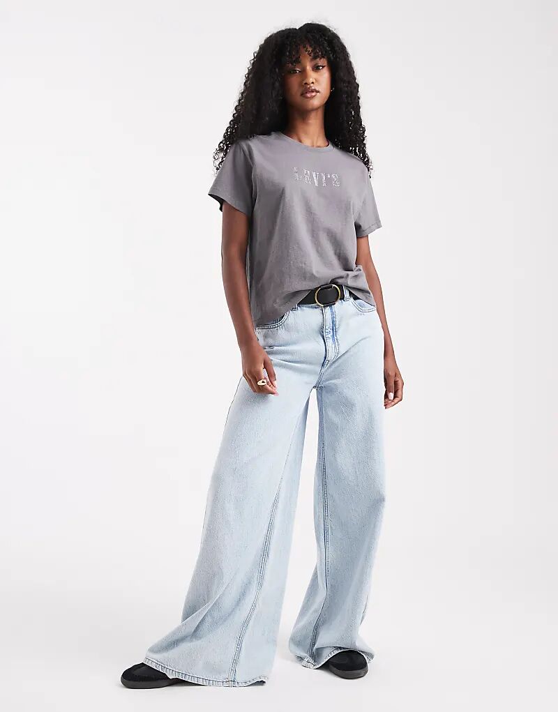 Классическая футболка с логотипом Levi's серого цвета — фото 2