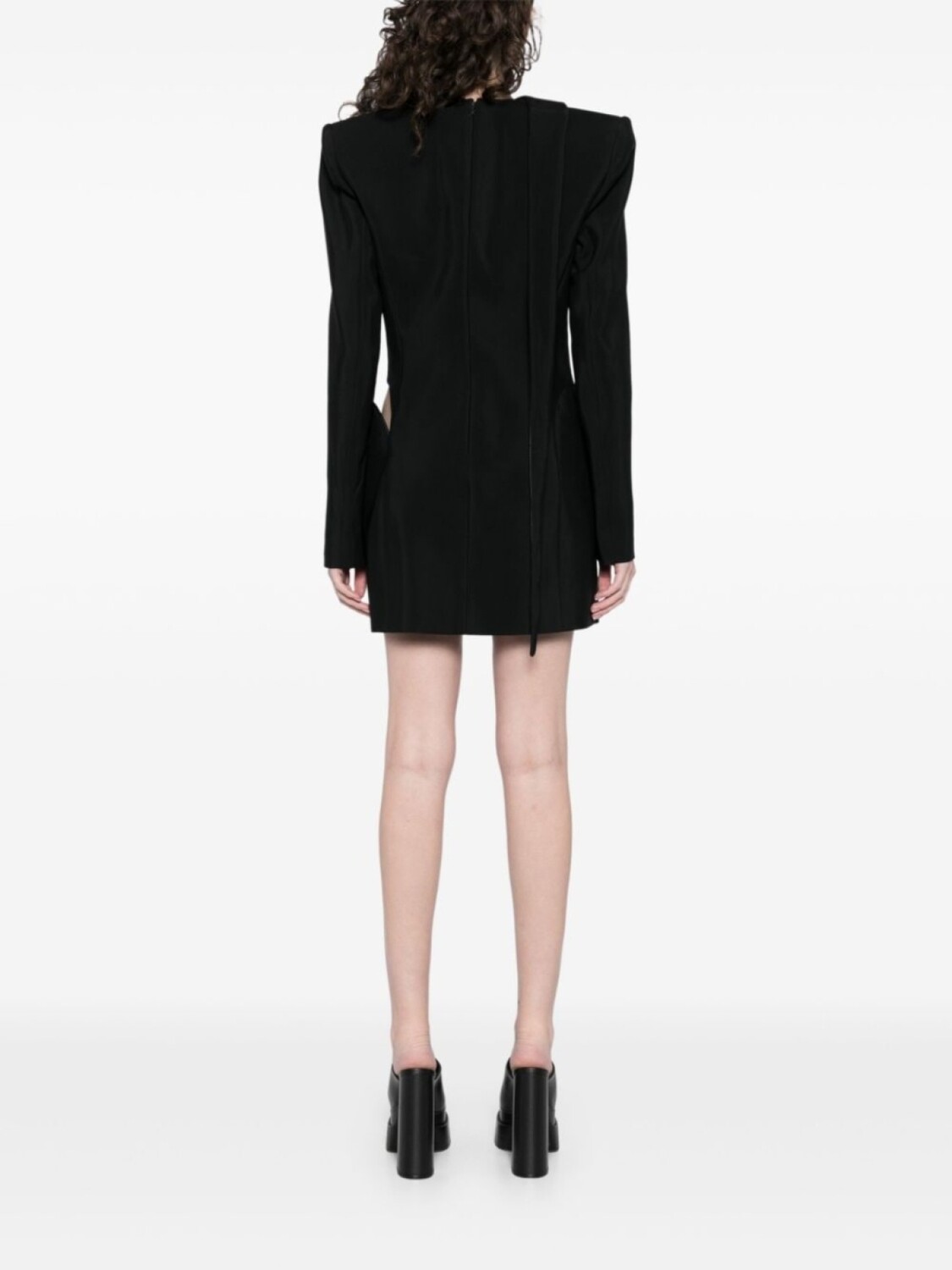 Платье строгого кроя с вырезами Mugler, черный — фото 4