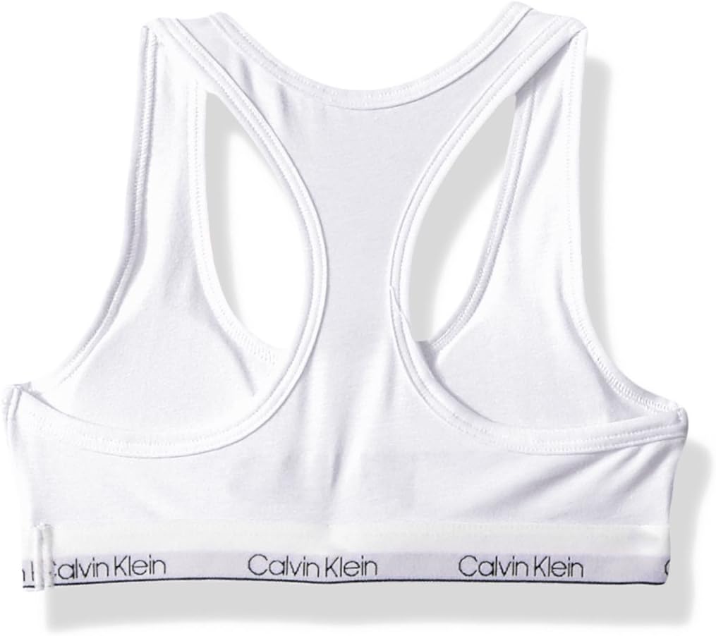 Большой современный формованный бюстгальтер-бралетт Calvin Klein для девочек, Classic White — фото 3