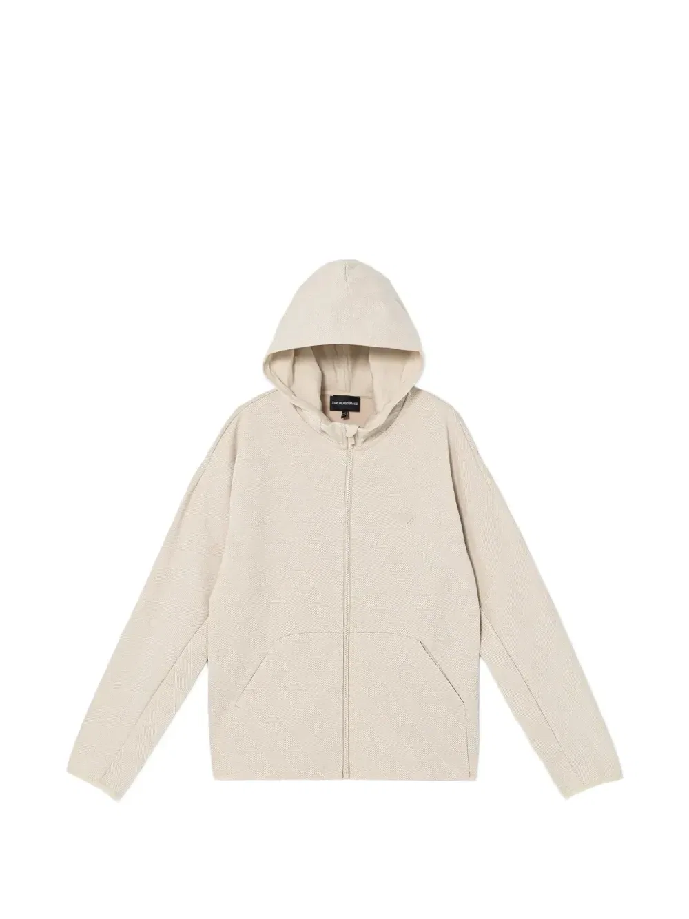 Худи на молнии Emporio Armani Kids, бежевый