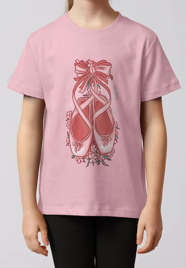 Футболка с принтом «балетная обувь» Watapparel, Cotton Pink