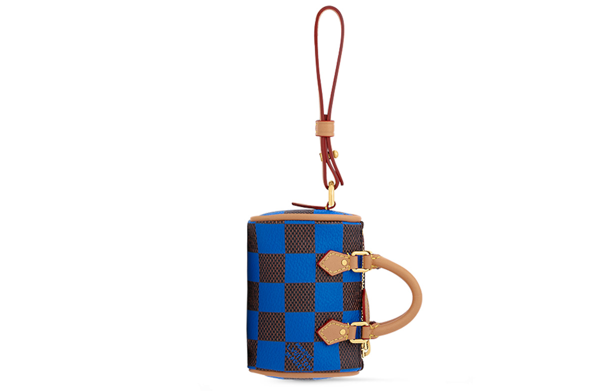

LOUIS VUITTON Скоростной кожаный кулон для сумки миниатюрный мужской сине-черный, Blue & Black