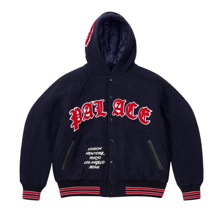 

Куртка Palace Hooded Varsity Jacket, темно-синий