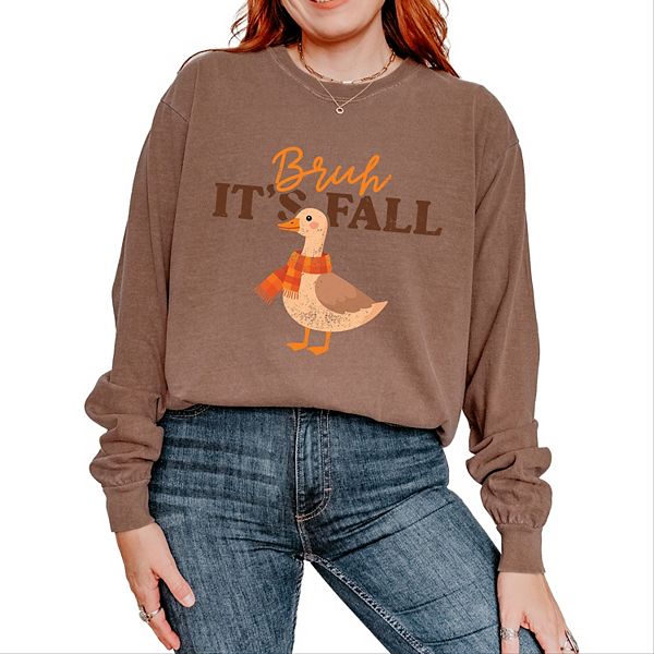 

Bruh it's fall goose - лонгслив с покраской в готовом виде Simply Sage Market, Espresso