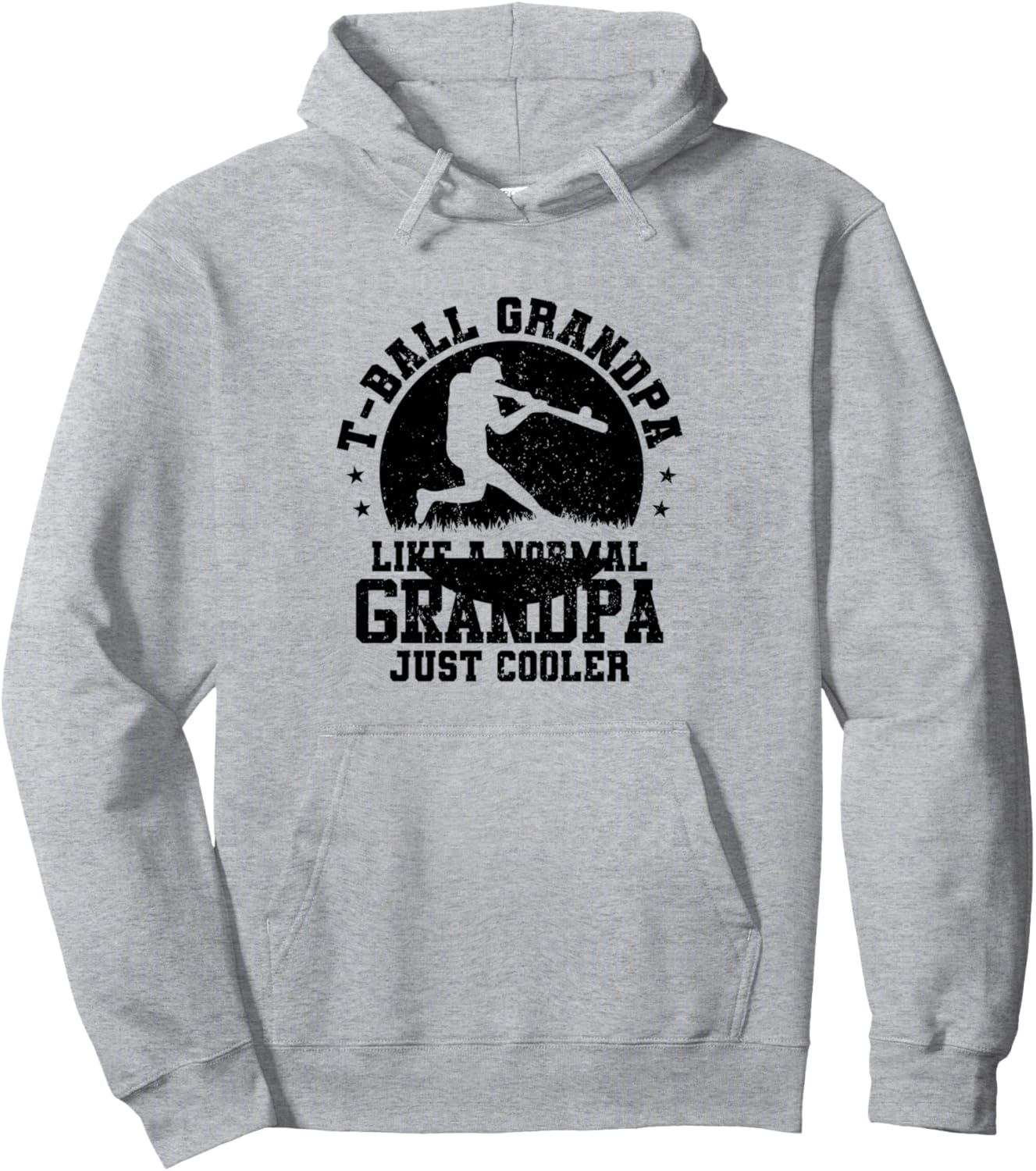 

Дедушка, играющий в бейсбол для малышей, - крутой, как обычный дедушка. Толстовка Tee-Ball Player Grandpa Teeball Player, серый