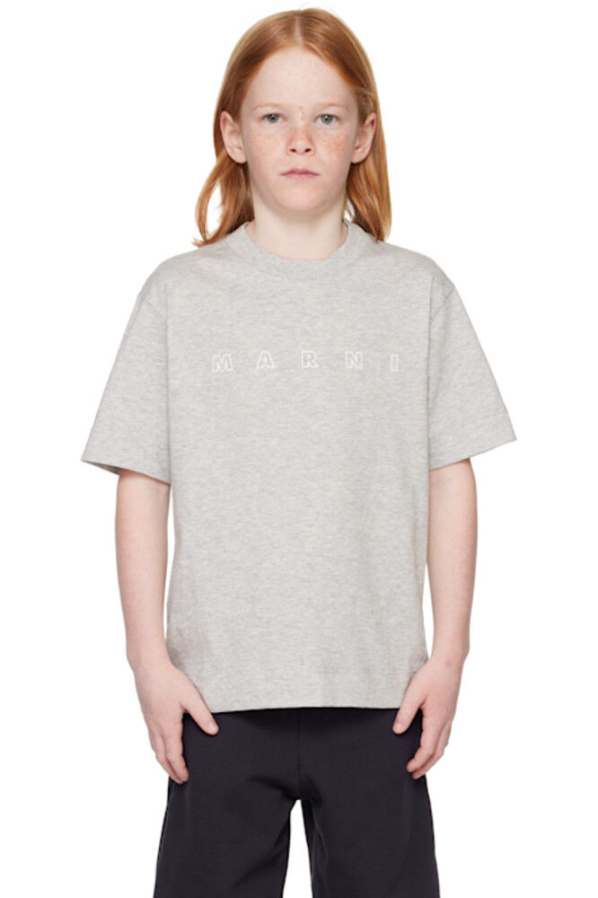 

Детская серая футболка с логотипом Marni