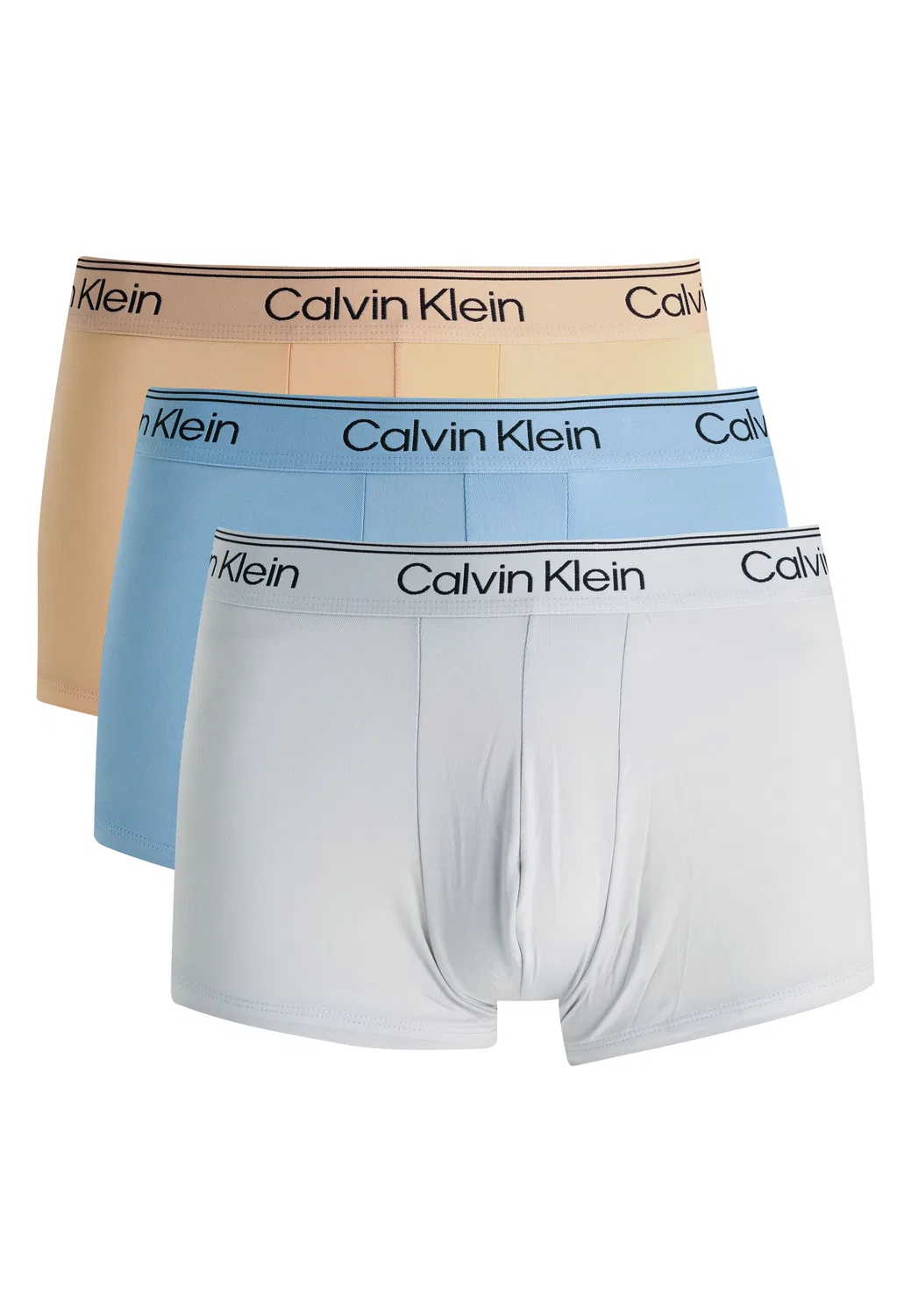Трусы, микрофибра, низкая посадка, 3 шт., Calvin Klein, синий