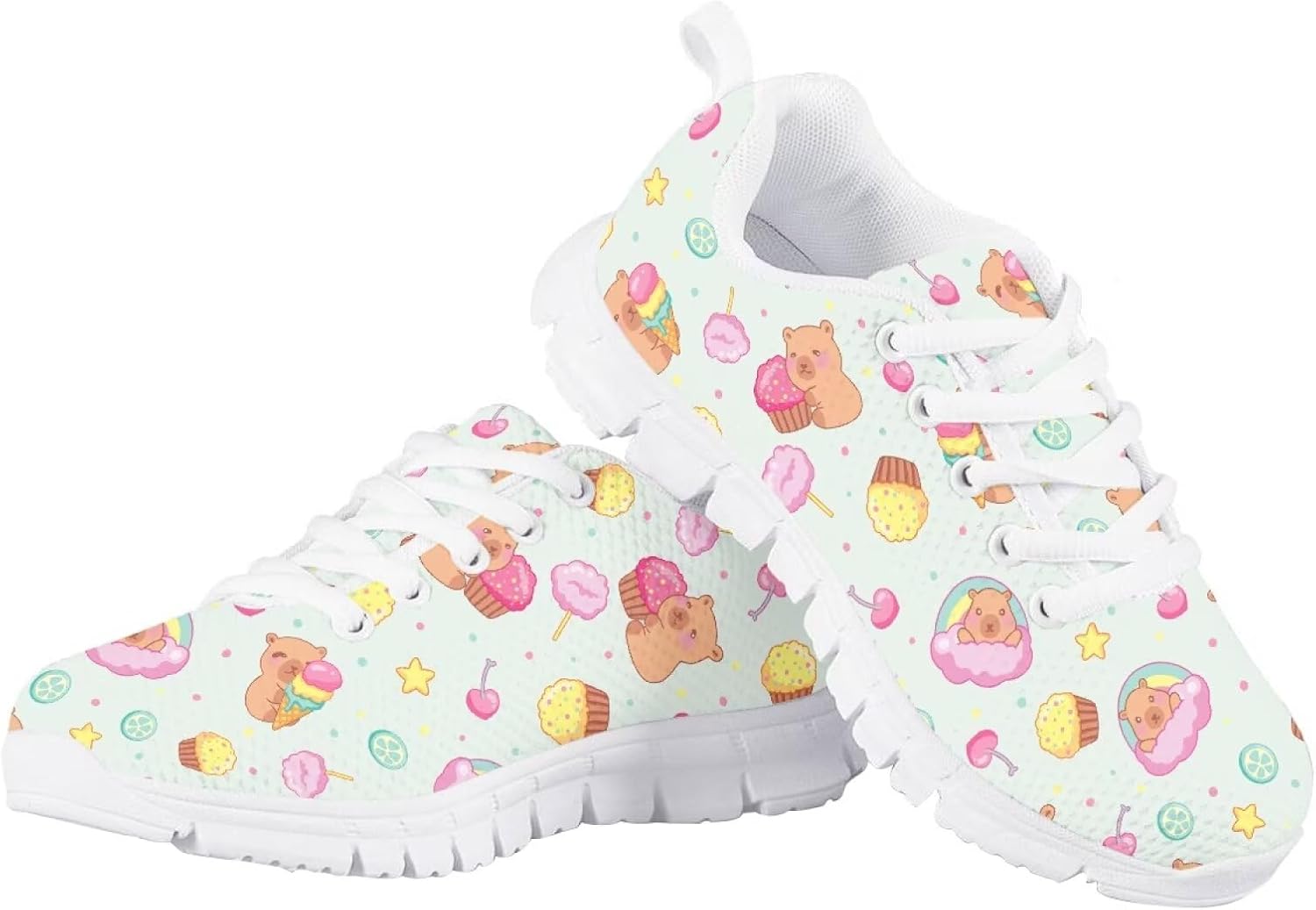 

Детские кроссовки для бега и прогулок, мультяшные, для мальчиков и девочек, теннисные кроссовки, спортивные, легкие, дышащие, из сетчатого материала, для малышей размер 11-13 / для больших детей размер 1-5 Quxjehoe, Capybara Dessert