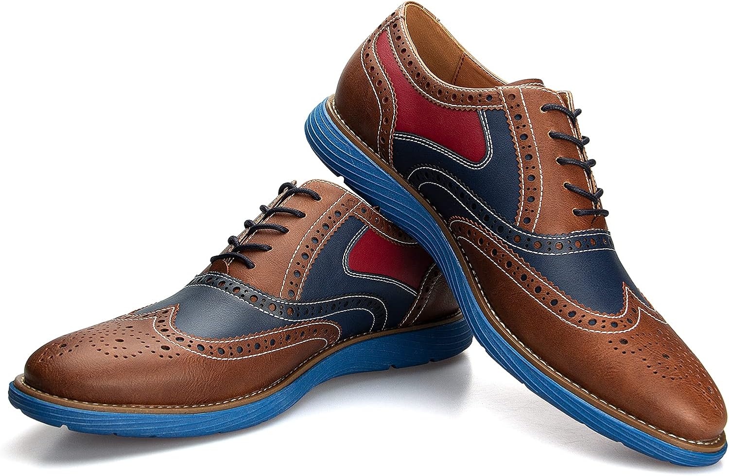 

Мужские оксфорды JITAI, классические туфли с шнуровкой и крыловидной перфорацией, легкие модные мужские туфли, коричневый