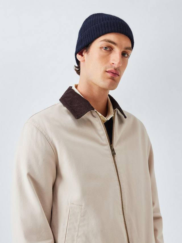 

Ребристая шапка-бини из кашемира John Lewis, Navy