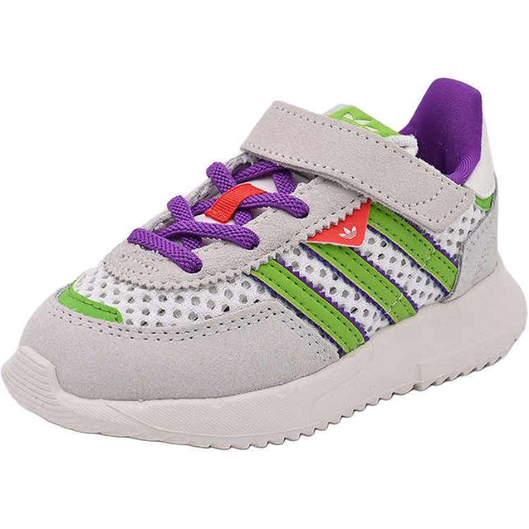 Антискользящие износостойкие низкие кроссовки Retropy F2 для малышей Adidas Originals, серый/зеленый/фиолетовый — фото 4