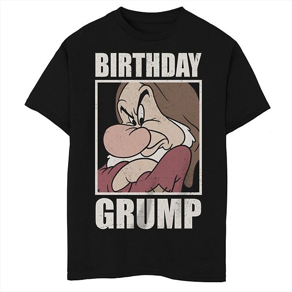 

Футболка Grumpy Distressed Poster Birthday Husky, Snow White & the Seven Dwarfs, для мальчиков 8-20 Disney