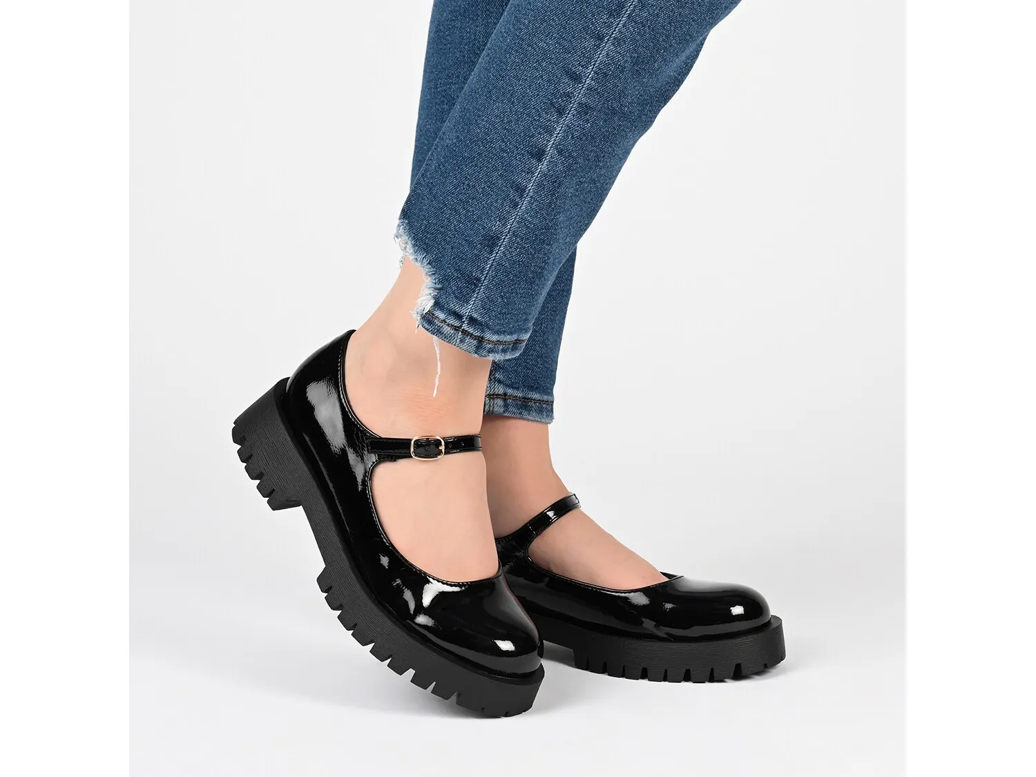 Лоферы Kamie Mary Jane Loafer Journee Collection, белый — фото 4