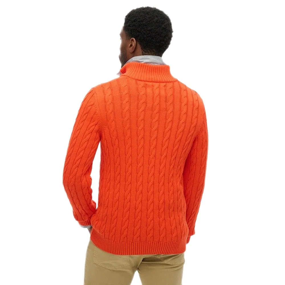 

Классический свитер Superdry с косами и застежкой-молнией до середины груди, оранжевый