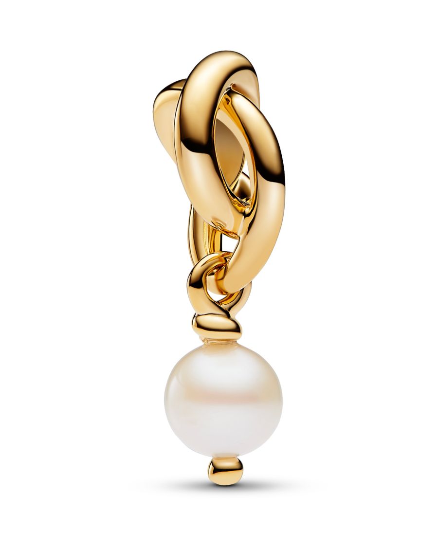 

Подвеска-шарм в виде граненого круга, покрытого 14-каратным золотом Pandora, Freshwater Cultured Pearl