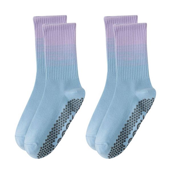 

Женские носки с градиентом и резинкой, 2 пары, нескользящая подошва для дома или студии Anna-Kaci, Blue